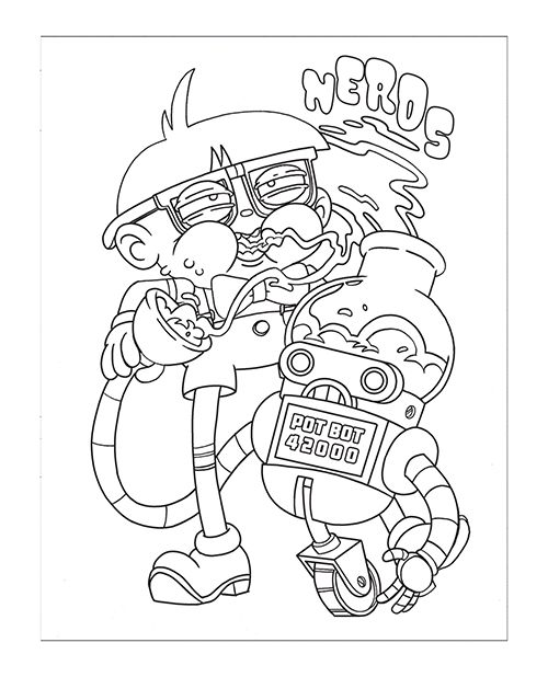 Wood Rocket Who Smokes Weed Adult Coloring Book