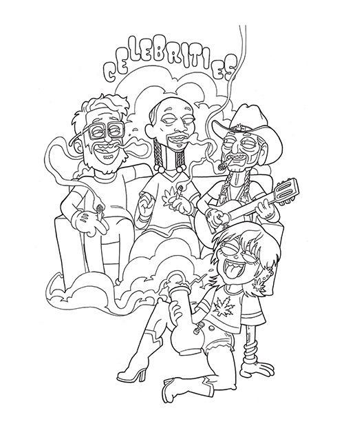 Wood Rocket Who Smokes Weed Adult Coloring Book