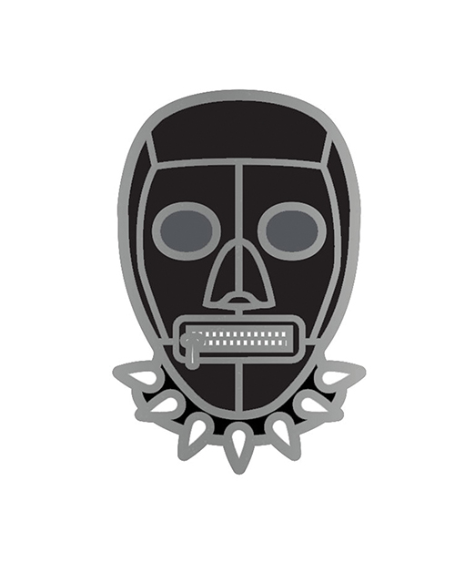 Wood Rocket Sex Toy Bondage Mask Large Pin - Black