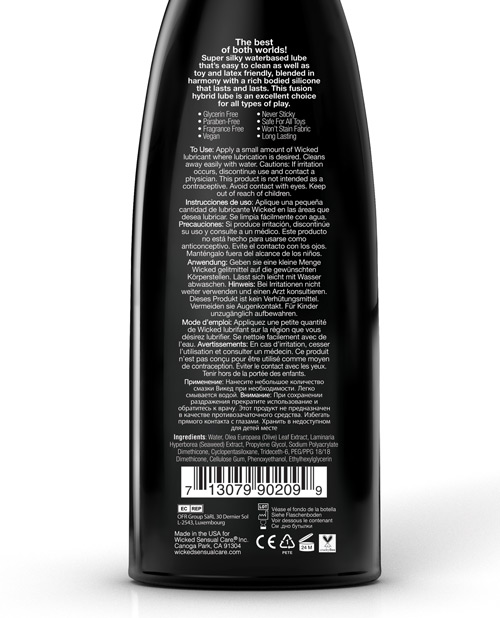 Wicked Sensual Care Hybrid Lubricant - 8 oz Fragrance Free