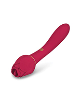 Secret Kisses Rosegasm Lingo Dual Ended Rose Bud w/Clitoral Flickering & Internal Massage - Red