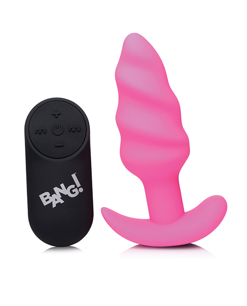 Bang! 21X Vibrating Butt Plug w/Remote Control - Pink