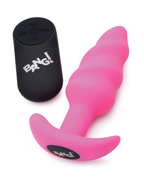 Bang! 21X Vibrating Butt Plug w/Remote Control - Pink