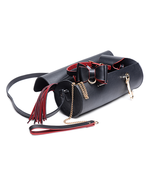 Master Series Bondage To Go Black & Red Bow Bondage Set w/Carry Case