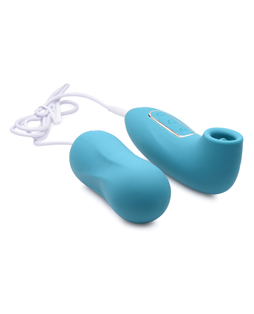 Inmi Entwined Silicone Thumping Egg & Licking Clitoral Stimulator - Green