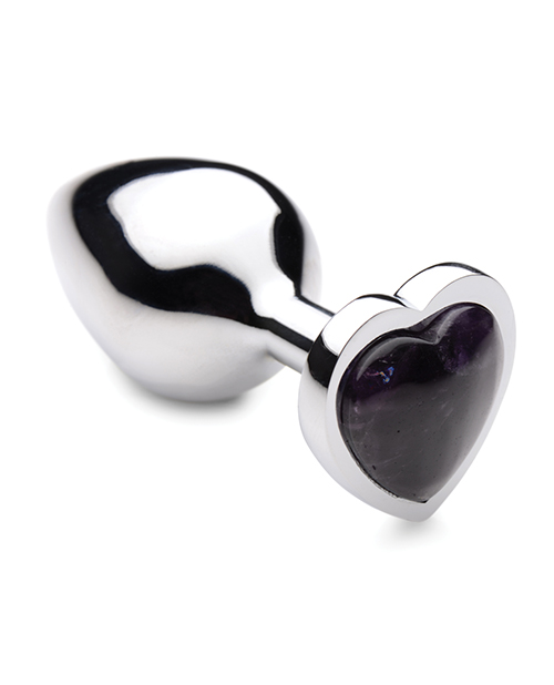 Booty Sparks Gemstones Amethyst Heart Anal Plug - Medium