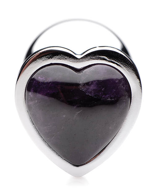 Booty Sparks Gemstones Amethyst Heart Anal Plug - Medium