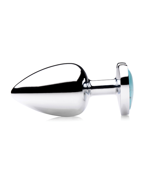 Booty Sparks Gemstones Turquoise Heart Anal Plug - Large