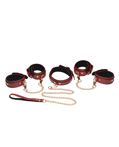 Master Series 6 pc Bondage Set - Burgundy